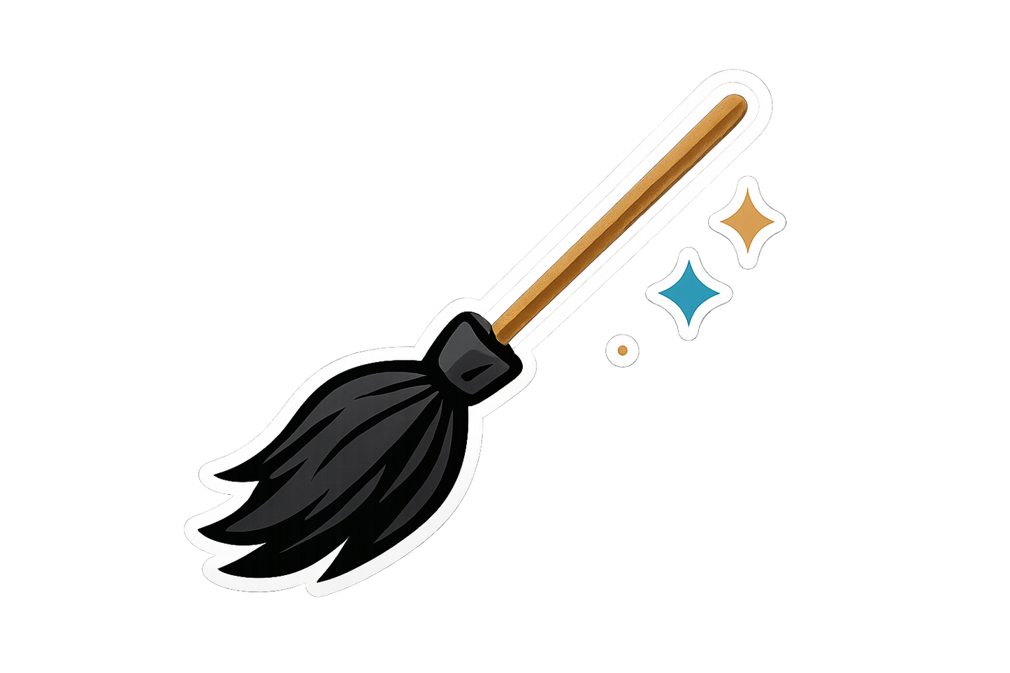 Broomstick Flying Transfer Vinyl Sticker Decal Laptop Car Window Bumper AUTO Water Bottle Helmets Waterproof