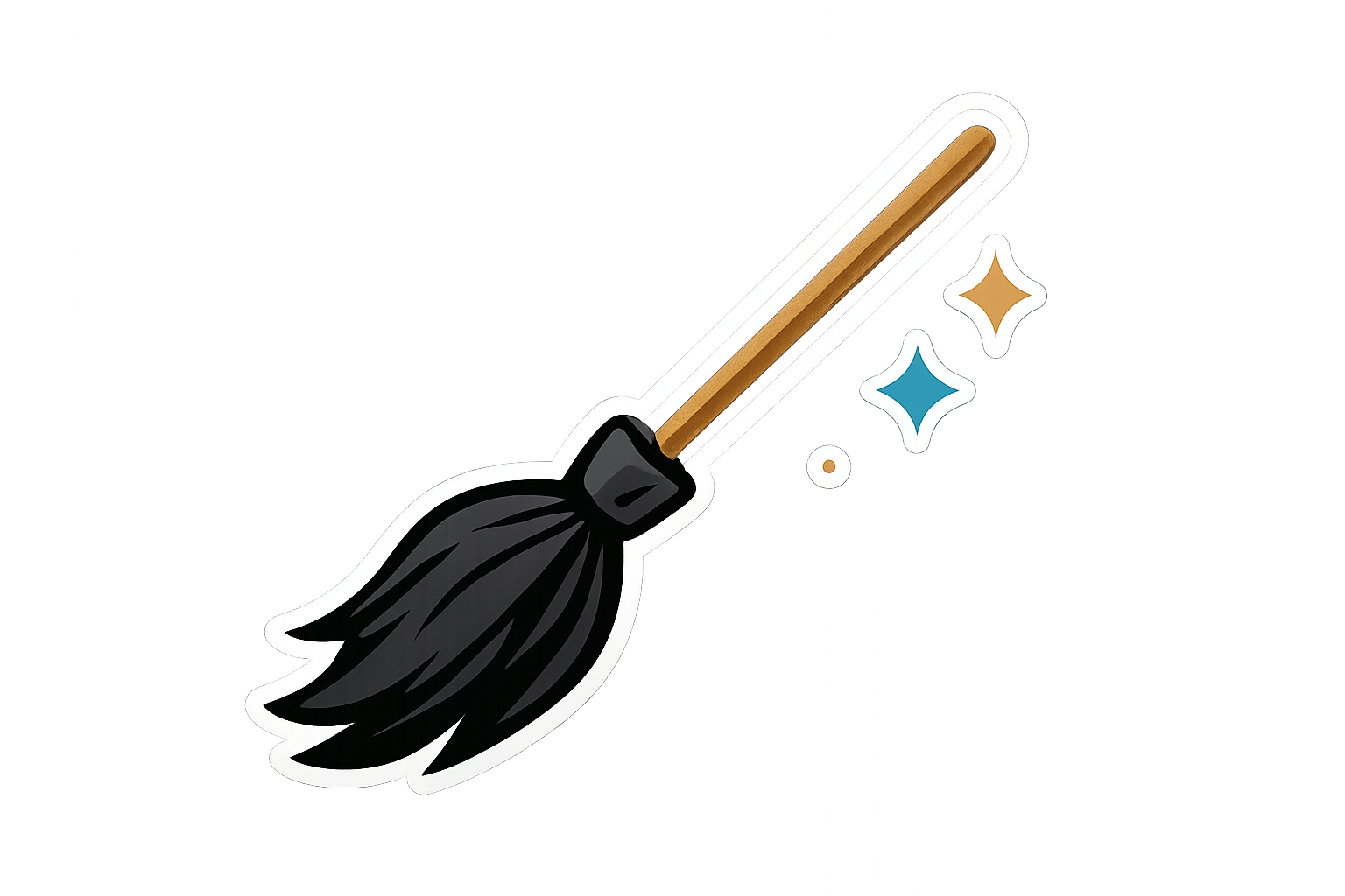 Broomstick Flying Transfer Vinyl Sticker Decal Laptop Car Window Bumper AUTO Water Bottle Helmets Waterproof