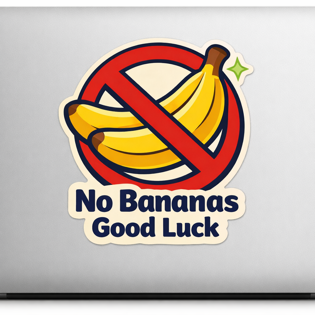 Cartoon Banana Sticker Decal Vinyl Laptop Car Window Bumper AUTO Water Bottle Helmets Waterproof Humor