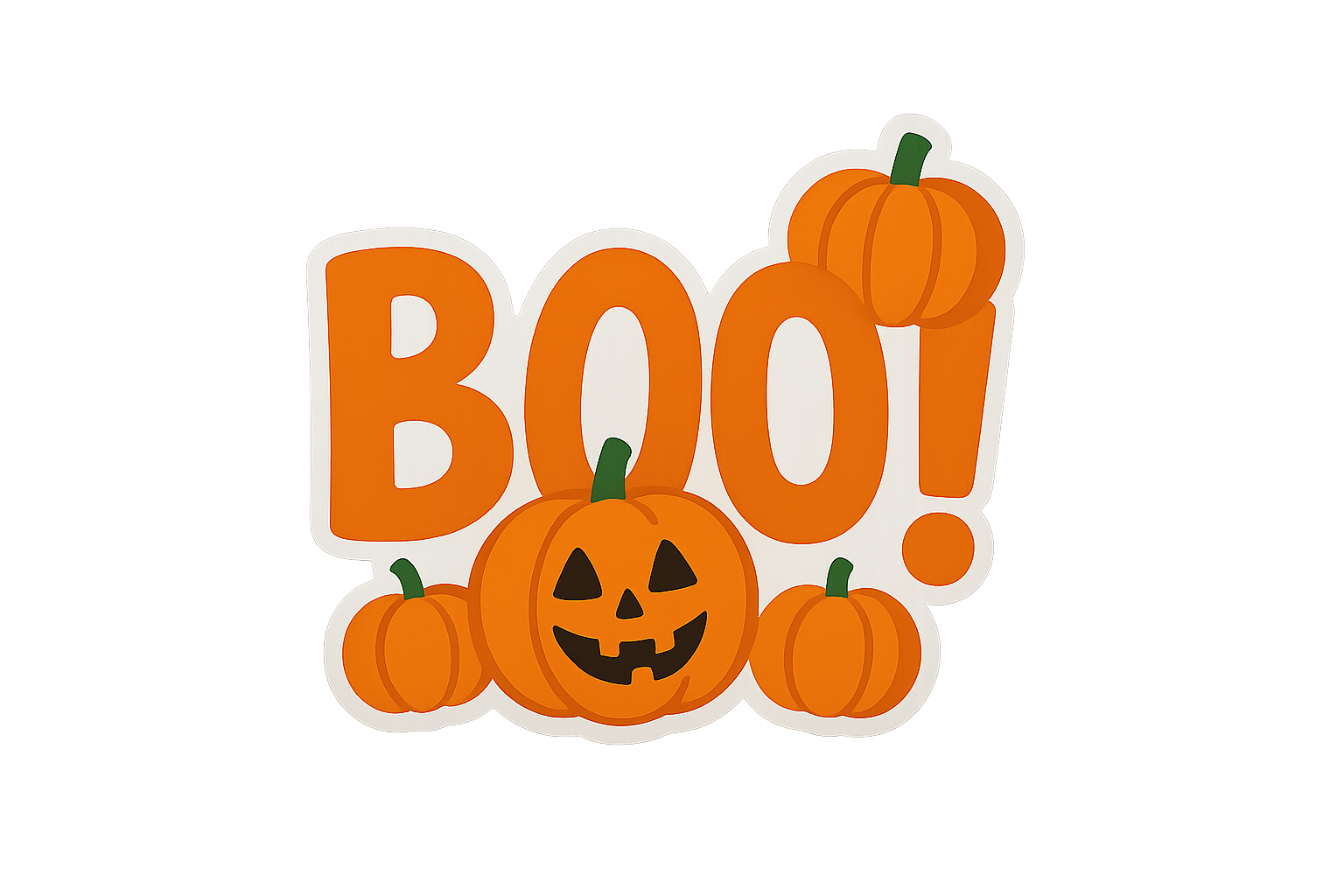 BOO Pumpkin Sticker Decal Vinyl Laptop Car Window Bumper AUTO Bottle Water Bottle Helmets Waterproof Halloween