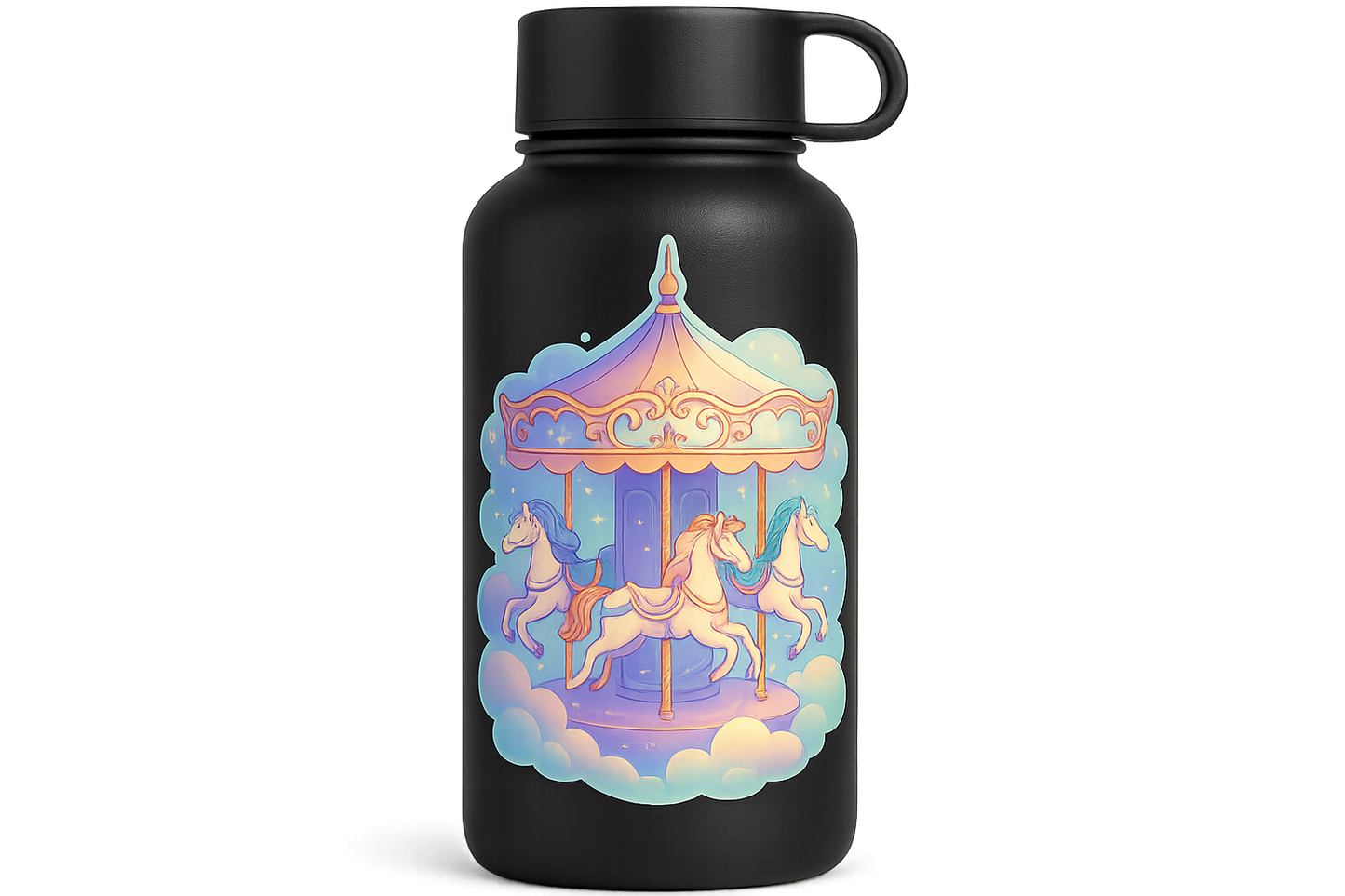 Dreamy Carousel Sticker Decal Vinyl Laptop Car Window Bumper AUTO Water Bottle Helmets Waterproof Glow