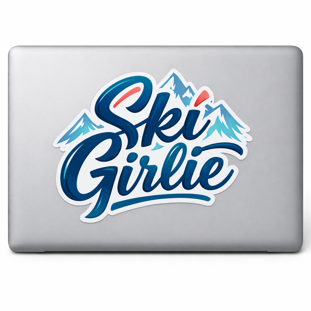 CO Colorado Ski Girlie Sticker Decal Vinyl Laptop Car Window Bumper AUTO Water Bottle Helmets Waterproof Ski Resort