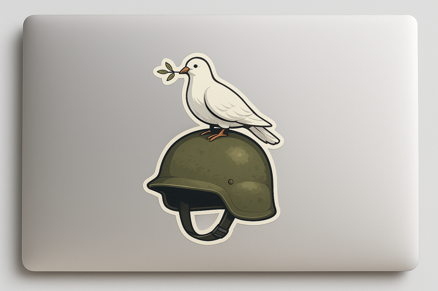 Military Helmet Peace Dove Sticker Decal Vinyl Laptop Car Window Bumper AUTO Water Bottle Helmets Waterproof