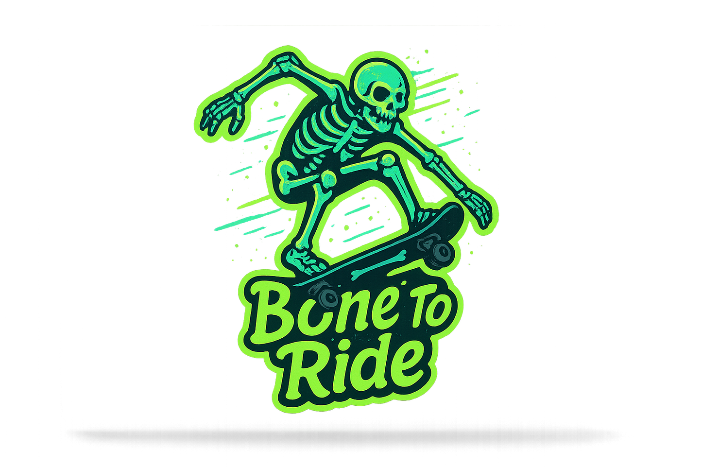 Skeleton Skateboarder Bone to Ride Sticker Decal Vinyl Laptop Car Window Bumper AUTO Bottle Water Bottle Helmets Waterproof