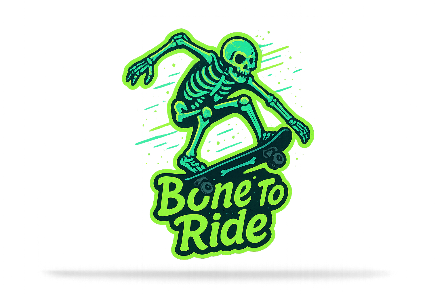 Skeleton Skateboarder Bone to Ride Sticker Decal Vinyl Laptop Car Window Bumper AUTO Bottle Water Bottle Helmets Waterproof