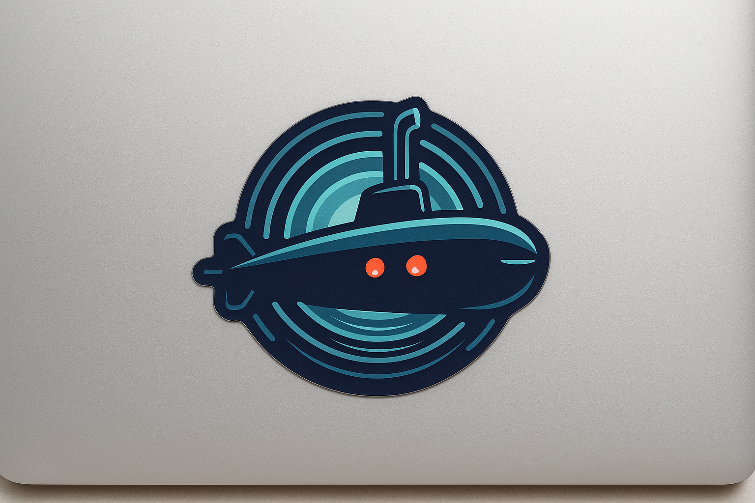 Submarine Underwater Profile Sonar Waves Sticker Decal Vinyl Laptop Car Window Bumper AUTO Water Bottle Helmets Waterproof