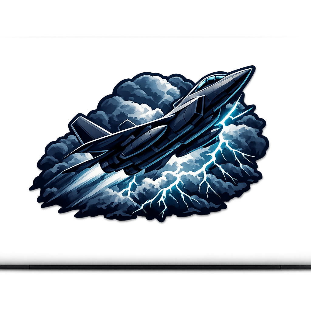 Tactical Aircraft Sticker Decal Vinyl Laptop Car Window Bumper AUTO Water Bottle Helmets Waterproof Lightning Clouds