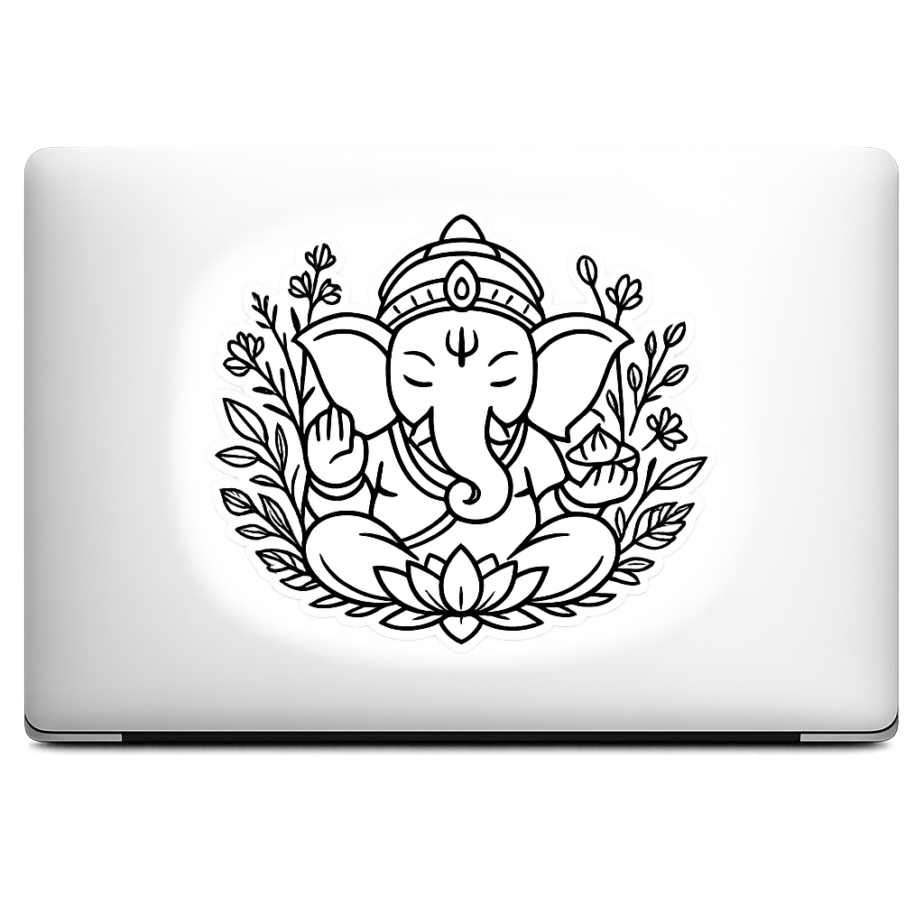 Ganesha Elephant God Sticker Decal Vinyl Laptop Car Window Bumper AUTO Water Bottle Helmets Waterproof India
