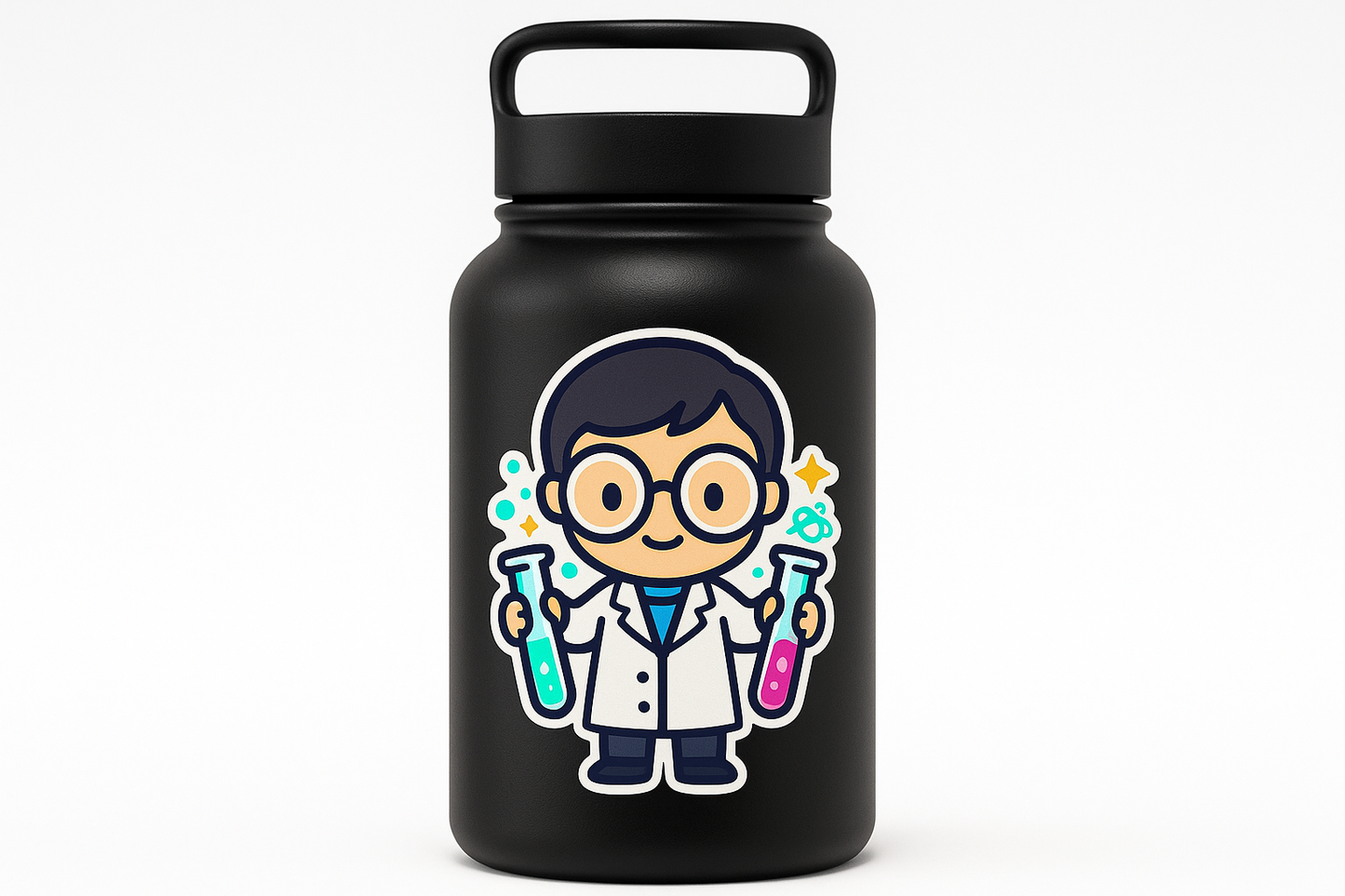 Mini Scientist Sticker Decal Vinyl Laptop Car Window Bumper AUTO Water Bottle Helmets Waterproof Fun Lab Kid