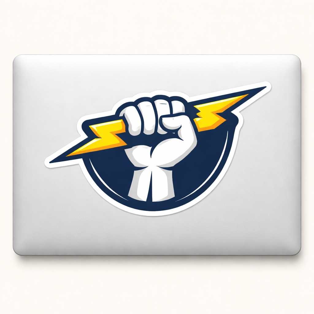 Fist Lightning Bolt Sticker Decal Vinyl Laptop Car Window Bumper AUTO Water Bottle Helmets Waterproof Emblem