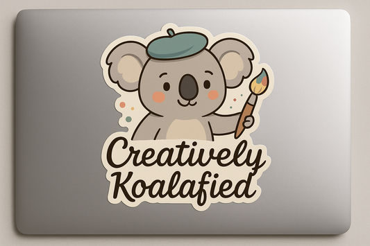 Artist Koala Sticker Decal Vinyl Laptop Car Window Bumper AUTO Bottle Water Bottle Helmets Waterproof