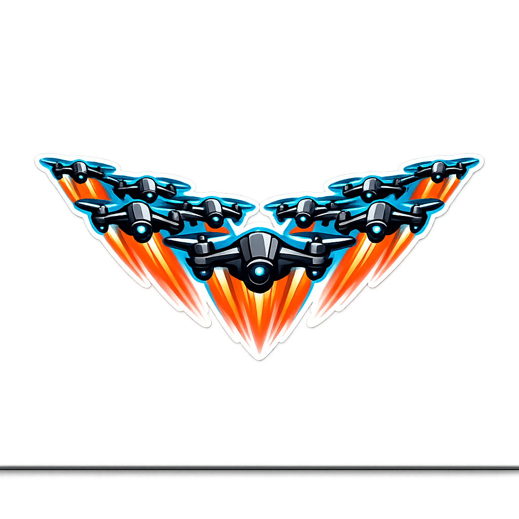 Drone Swarm Sticker Decal Vinyl Laptop Car Window Bumper AUTO Water Bottle Helmets Waterproof Formation Airshow
