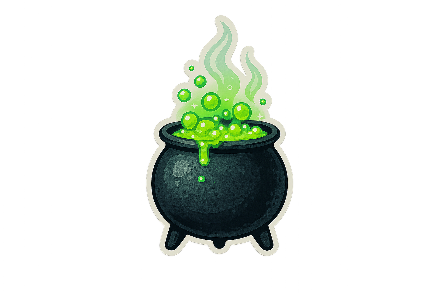 Cauldron Boiling Green Bubbles Sticker Decal Vinyl Laptop Car Window Bumper AUTO Water Bottle Helmets Waterproof