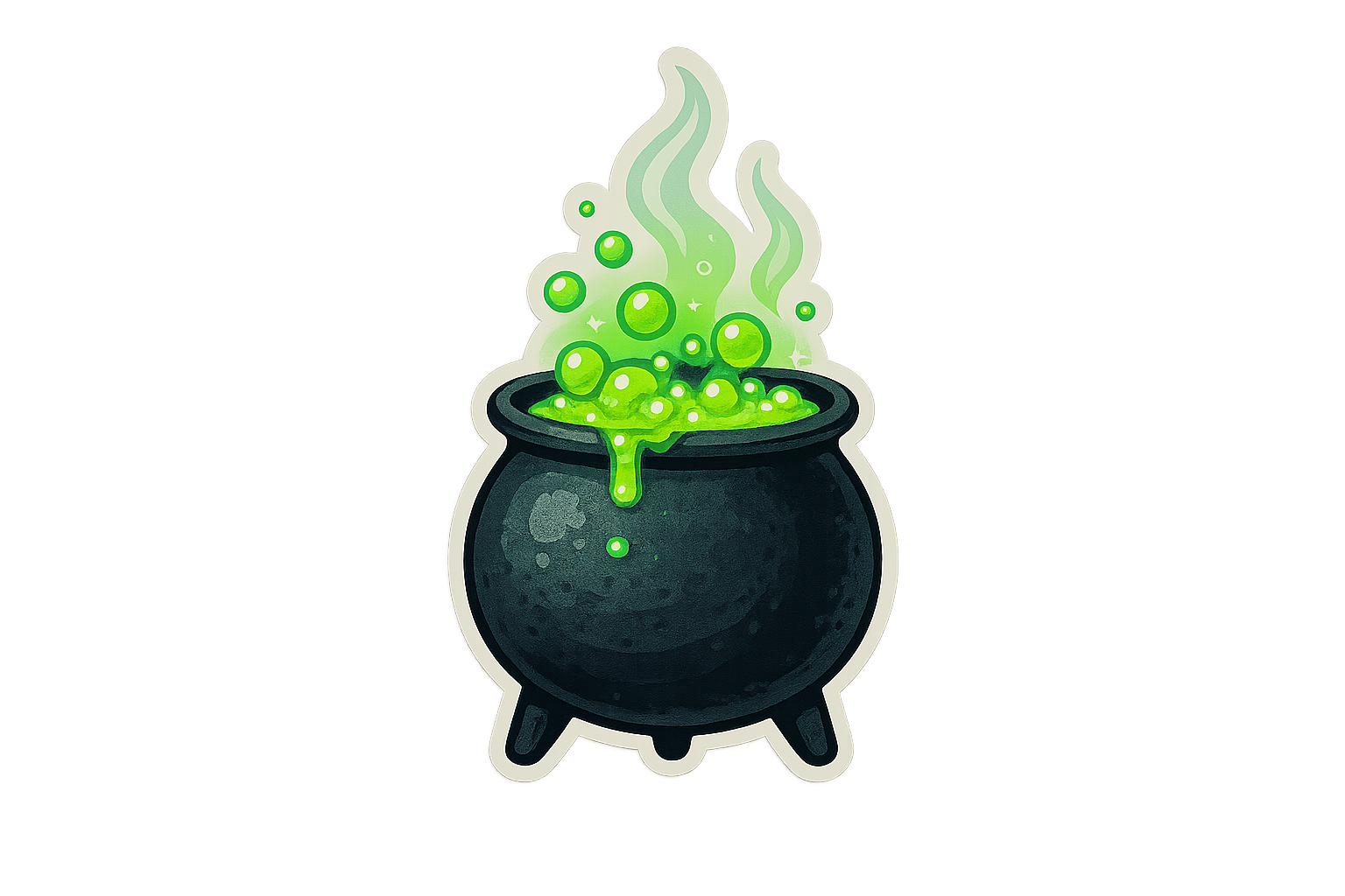 Cauldron Boiling Green Bubbles Sticker Decal Vinyl Laptop Car Window Bumper AUTO Water Bottle Helmets Waterproof