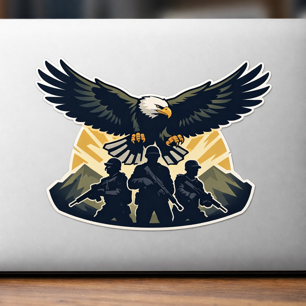 Eagle Strength Sticker Decal Vinyl Laptop Car Window Bumper AUTO Water Bottle Helmets Waterproof Soldiers Heroic