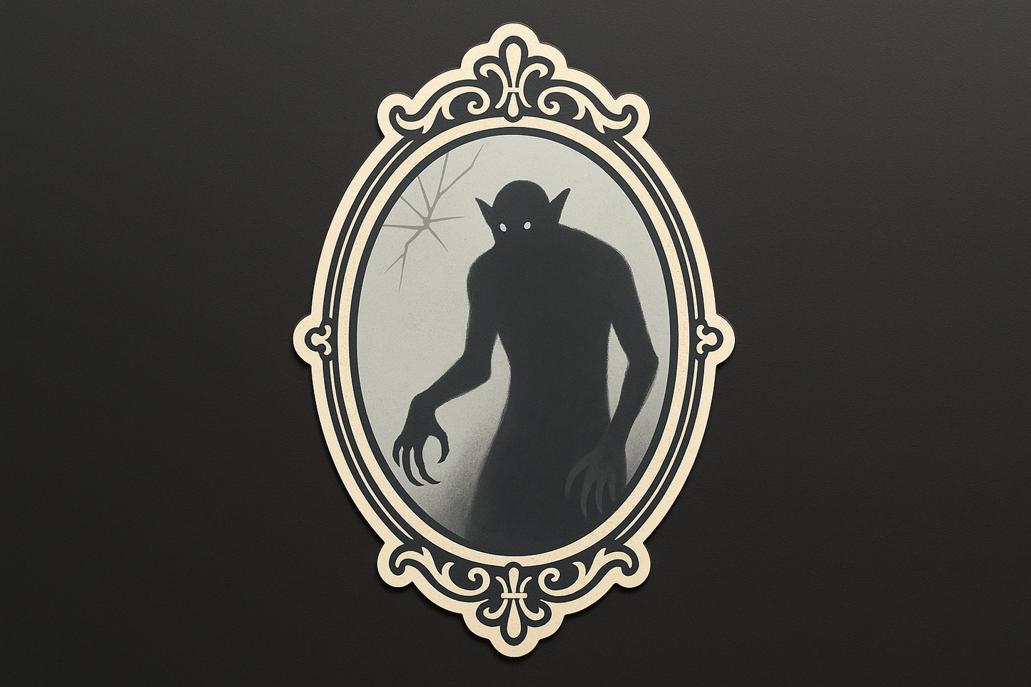 Shadowy Monster Creepy Mirror Sticker Decal Vinyl Laptop Car Window Bumper AUTO Water Bottle Helmets Waterproof