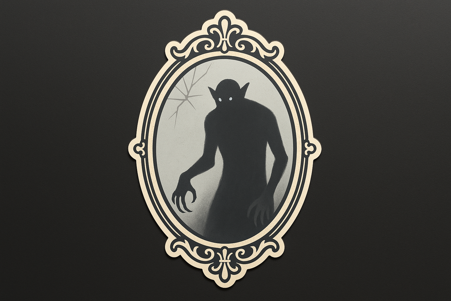 Shadowy Monster Creepy Mirror Sticker Decal Vinyl Laptop Car Window Bumper AUTO Water Bottle Helmets Waterproof