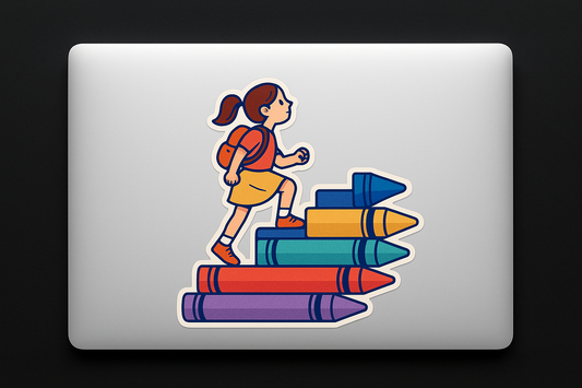Artistic Climbing Girls Sticker Decal Vinyl Laptop Car Window Bumper AUTO Water Bottle Helmets Waterproof Kids Imagination