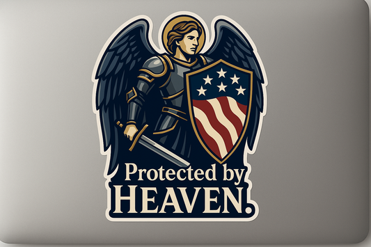 Archangel Michael USA Sticker Decal Vinyl Laptop Car Window Bumper AUTO Water Bottle Helmets Waterproof American Flag