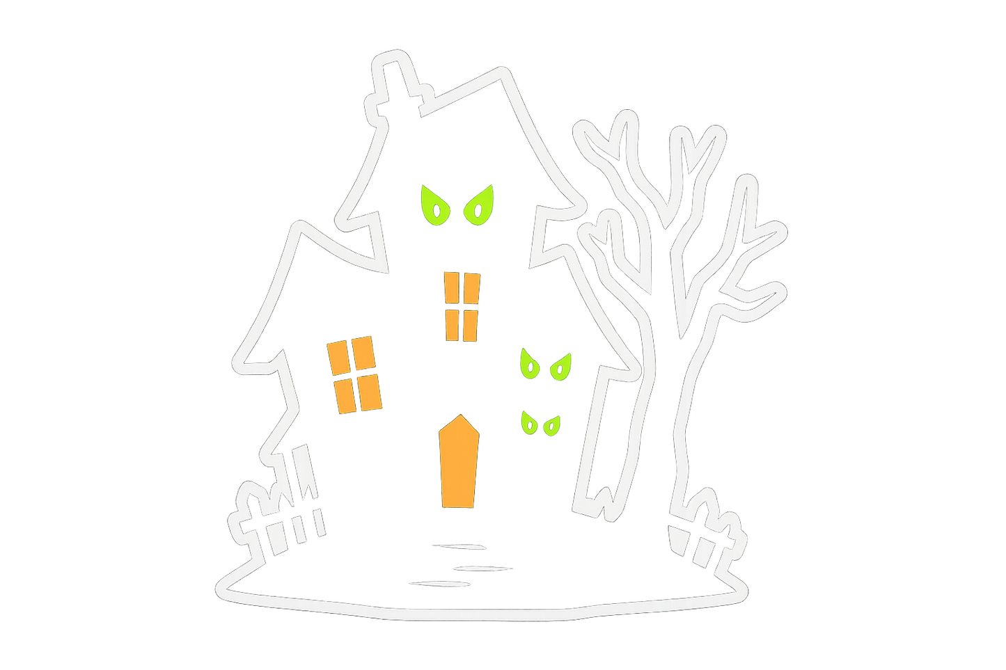Spooky Haunted House Sticker Decal Vinyl Laptop Car Window Bumper AUTO Water Bottle Helmets Waterproof Halloween Scary