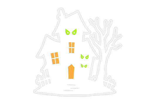 Spooky Haunted House Sticker Decal Vinyl Laptop Car Window Bumper AUTO Water Bottle Helmets Waterproof Halloween Scary