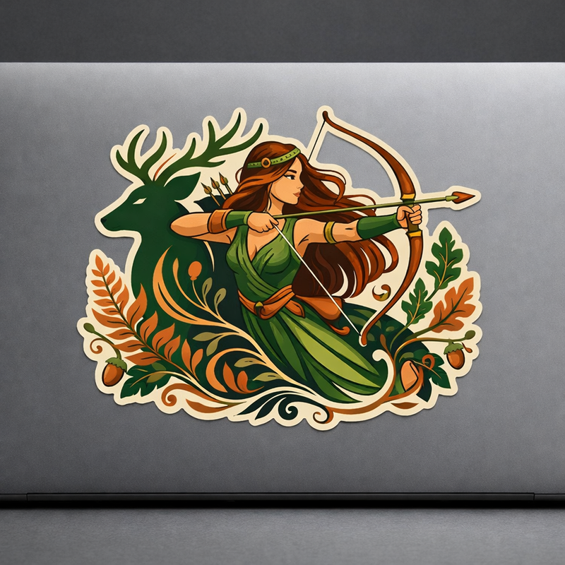 GDD Goddess Diana Huntress Sticker Decal Vinyl Laptop Car Window Bumper AUTO Water Bottle Helmets Waterproof Art