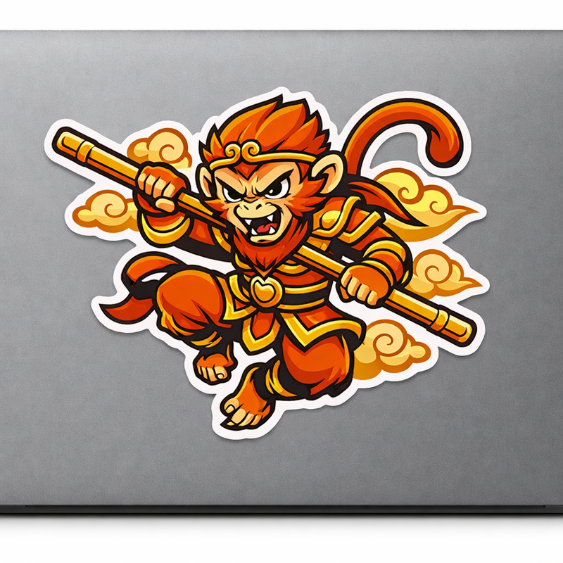Ancient Monkey Hero Sticker Decal Vinyl Laptop Car Window Bumper AUTO Water Bottle Helmets Waterproof Illustration
