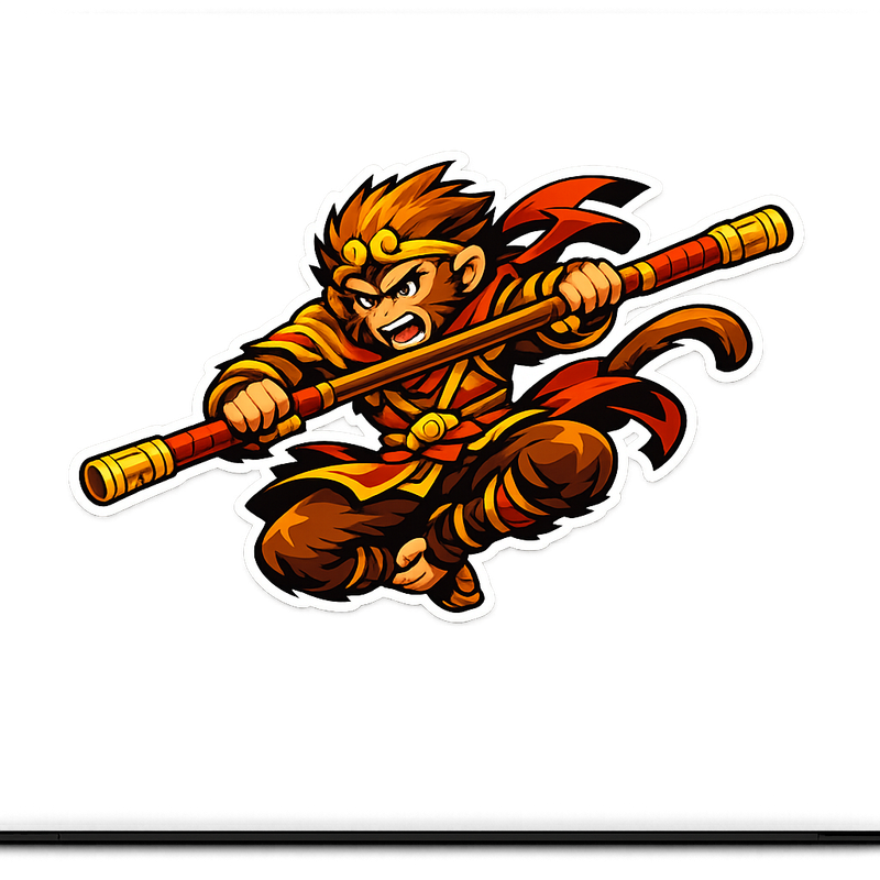 Monkey Sticker Decal Vinyl Laptop Car Window Bumper AUTO Water Bottle Helmets Waterproof Fighter Cartoon