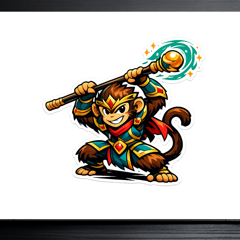 Trickster Monkey Warrior Sticker Decal Vinyl Laptop Car Window Bumper AUTO Water Bottle Helmets Waterproof