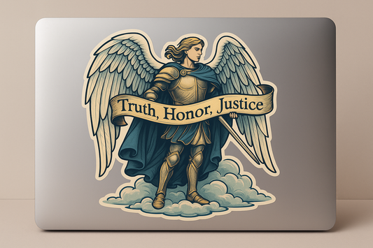 Archangel Michael Sticker Decal Vinyl Laptop Car Window Bumper AUTO Water Bottle Helmets Waterproof Banner Clouds