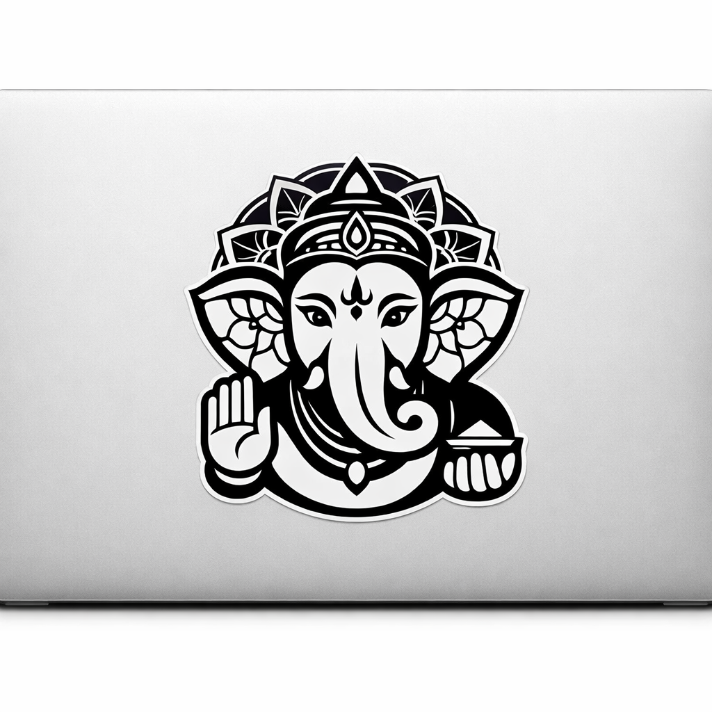 Ganesha Premium Sticker Decal Vinyl Laptop Car Window Bumper AUTO Water Bottle Helmets Waterproof Hindu