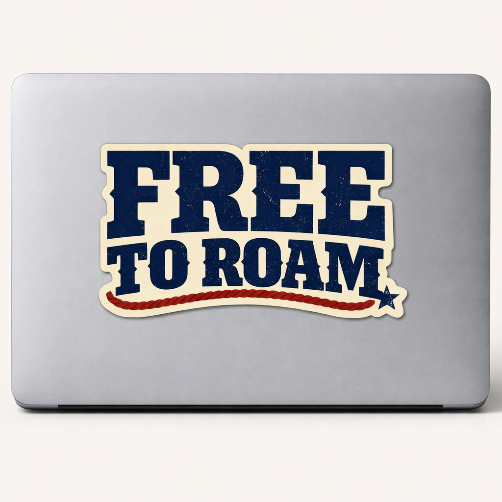 FREE TO ROAM Sticker Decal Vinyl Laptop Car Window Bumper AUTO Water Bottle Helmets Waterproof American Style