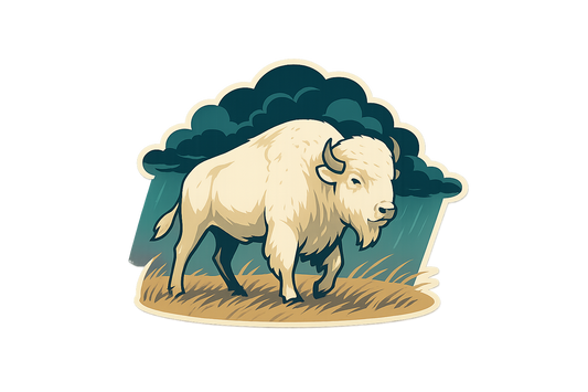 White Buffalo Sticker Decal Vinyl Laptop Car Window Bumper AUTO Water Bottle Helmets Waterproof Prairie