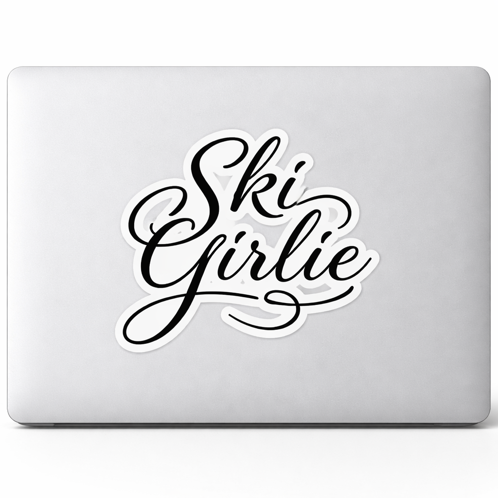 Ski Girlie Sticker Decal Vinyl Laptop Car Window Bumper AUTO Bottle Water Bottle Helmets Waterproof Skiing