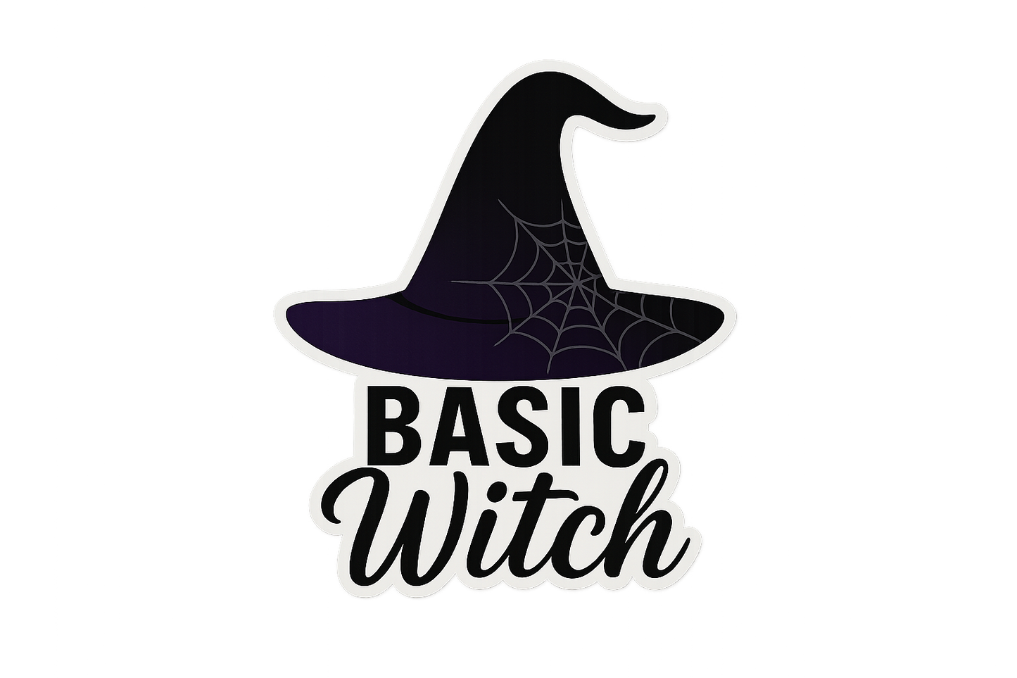Witch Hat Spiderwebs Basic Witch Sticker Decal Vinyl Laptop Car Window Bumper AUTO Water Bottle Helmets Waterproof
