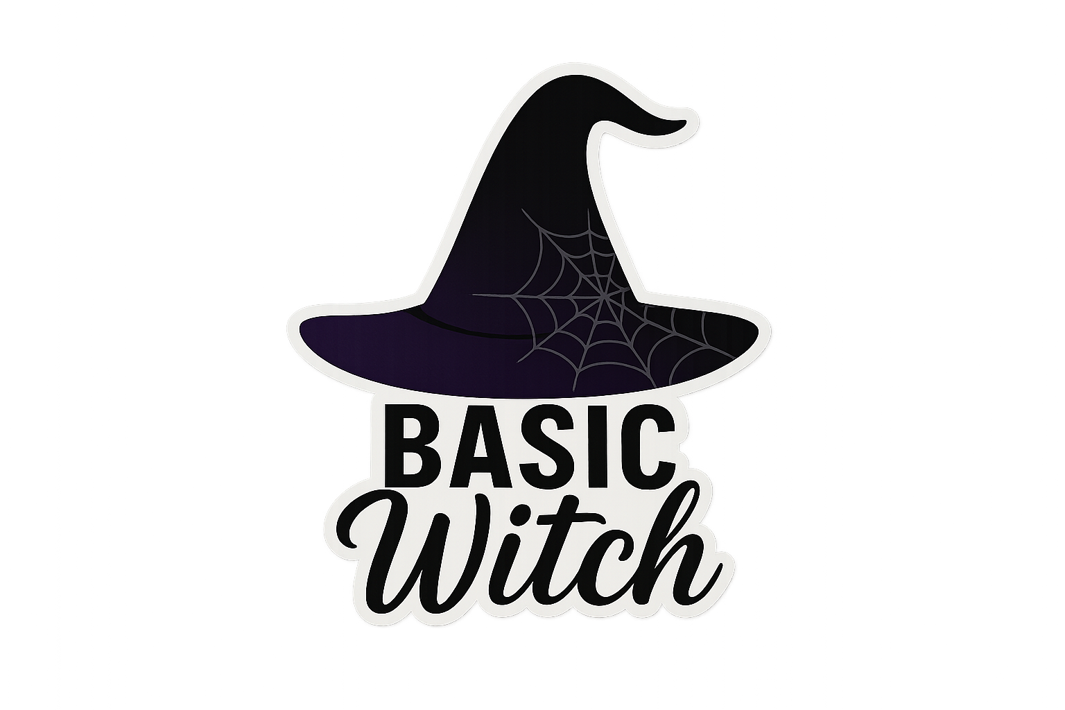 Witch Hat Spiderwebs Basic Witch Sticker Decal Vinyl Laptop Car Window Bumper AUTO Water Bottle Helmets Waterproof