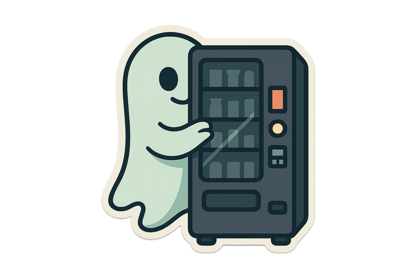 Ghost Vending Machine Sticker Decal Vinyl Laptop Car Window Bumper AUTO Water Bottle Helmets Waterproof Halloween