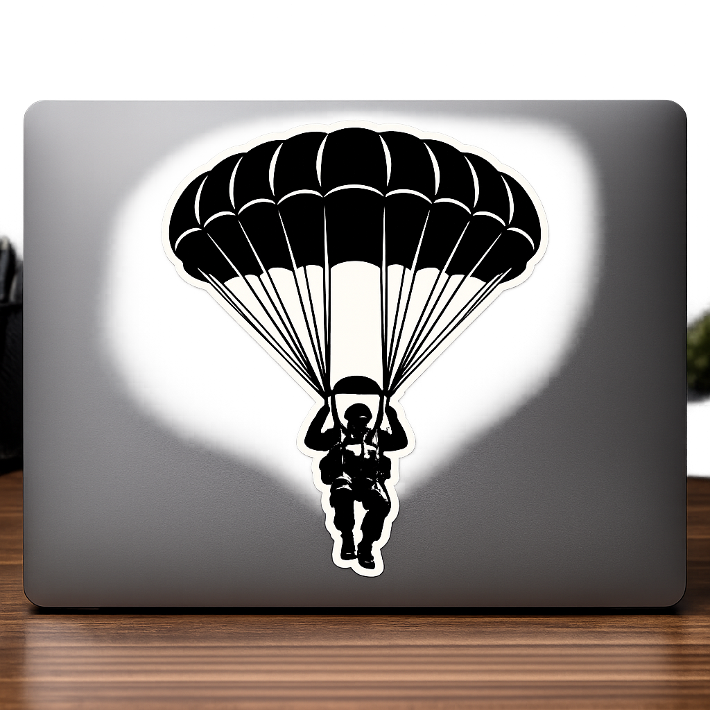 Paratrooper Silhouette Sticker Decal Vinyl Laptop Car Window Bumper AUTO Water Bottle Helmets Waterproof Military