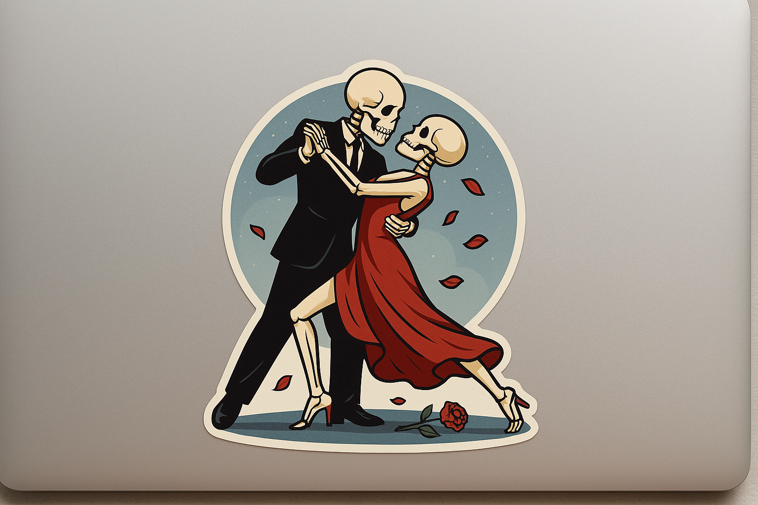 Skeleton Couple Sticker Decal Vinyl Laptop Car Window Bumper AUTO Water Bottle Helmets Waterproof Moonlight