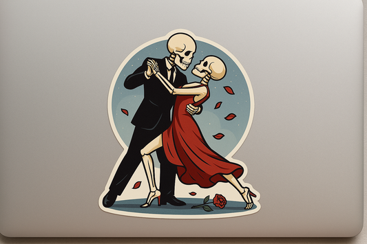 Skeleton Couple Sticker Decal Vinyl Laptop Car Window Bumper AUTO Water Bottle Helmets Waterproof Moonlight