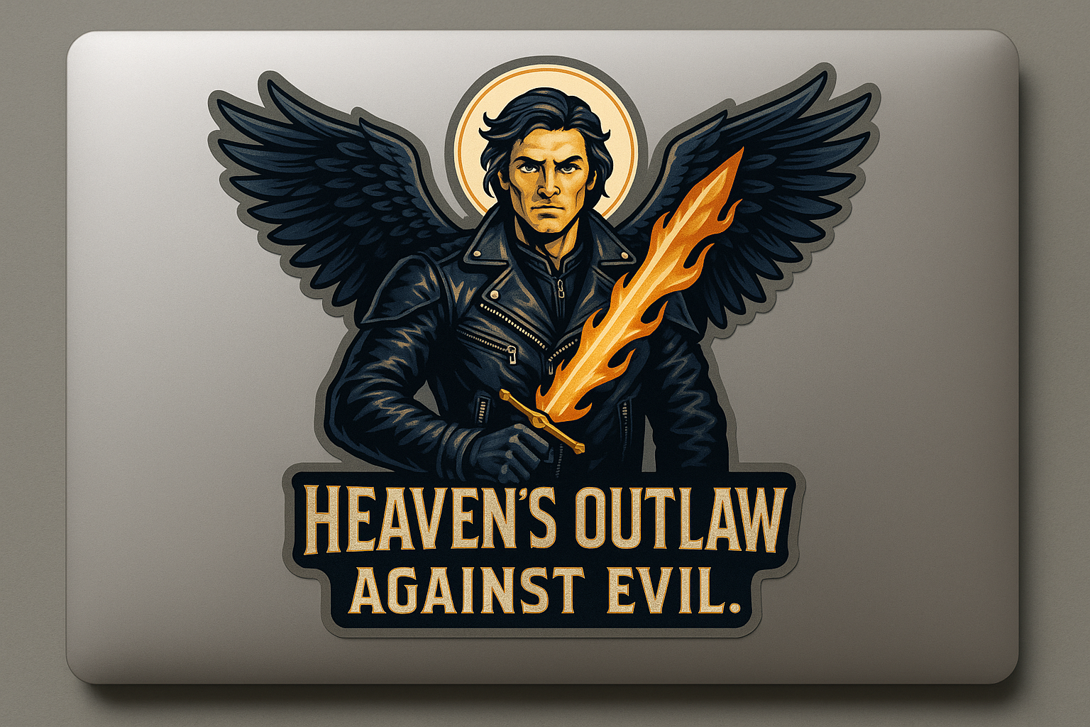 Archangel Michael Sticker Decal Vinyl Laptop Car Window Bumper AUTO Water Bottle Helmets Waterproof Armor Wings Sword
