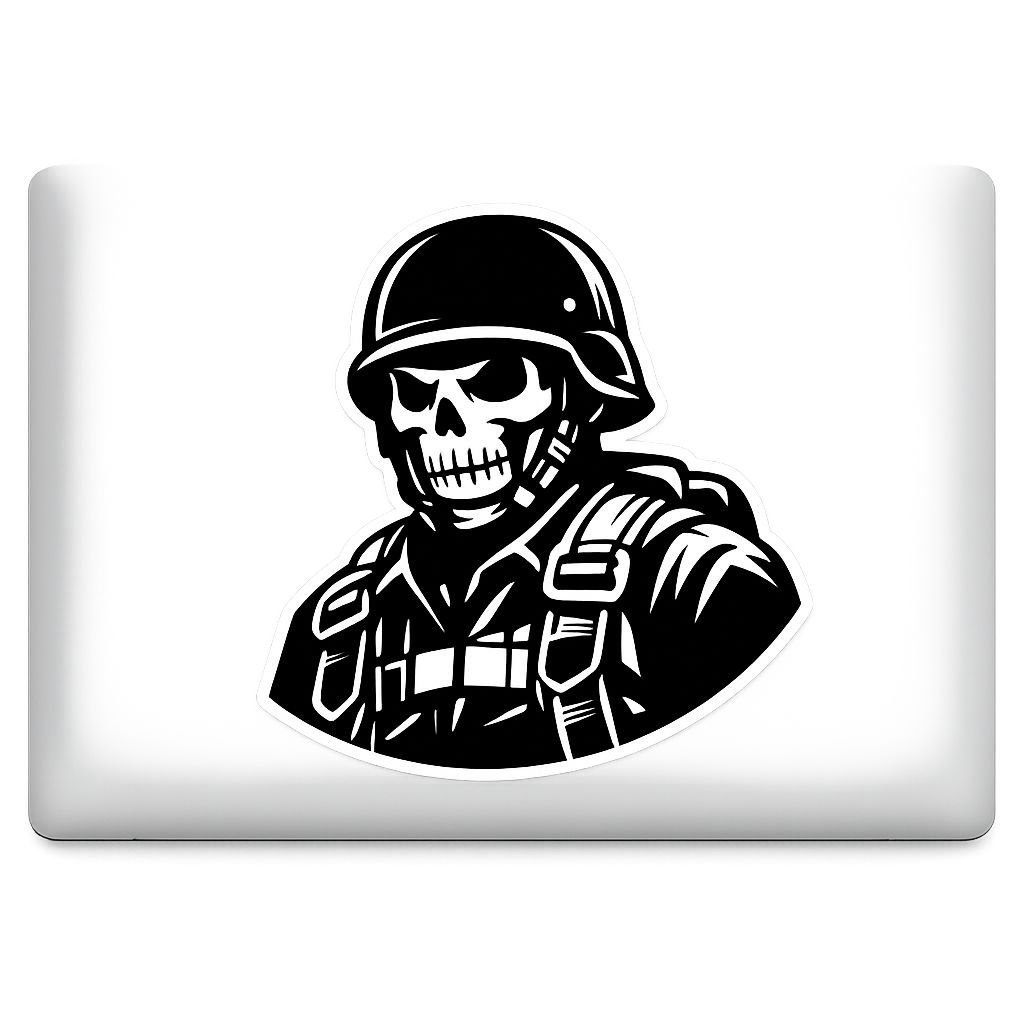 Minimalist Skull-Faced Paratrooper Sticker Decal Vinyl Laptop Car Window Bumper AUTO Water Bottle Helmets Waterproof Military