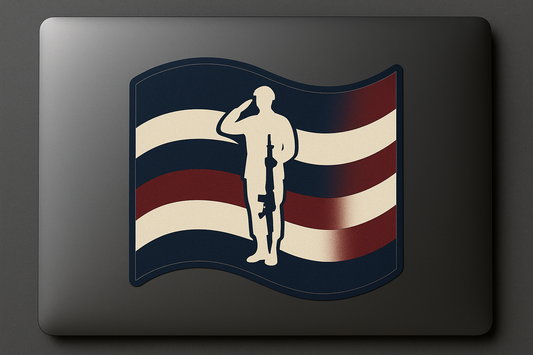 USA United States Flag Soldier Silhouette Sticker Decal Vinyl Laptop Car Window Bumper AUTO Water Bottle Helmets Waterproof