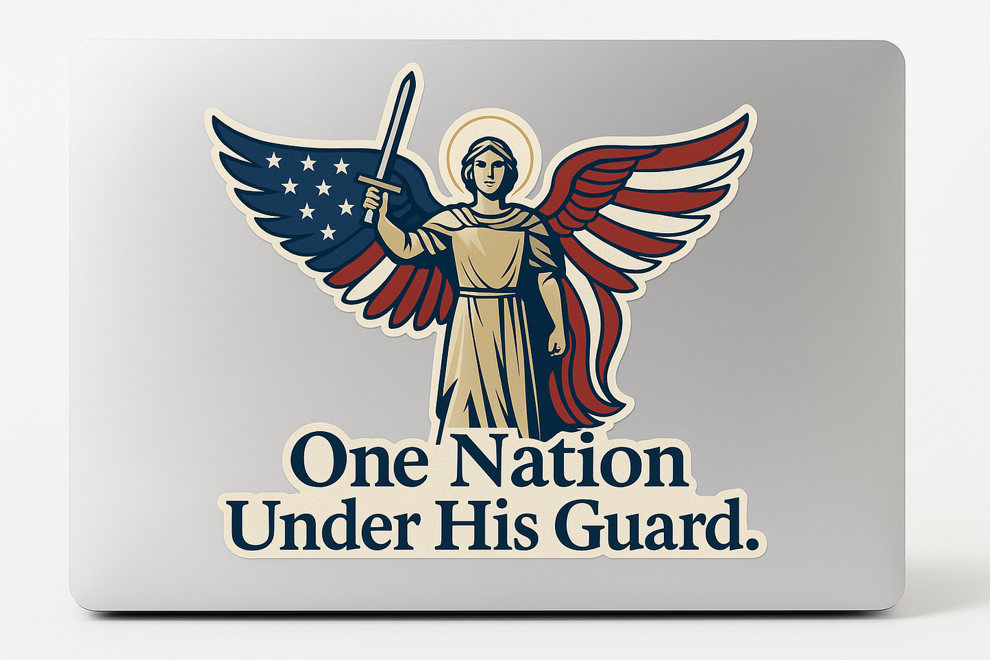 USA Archangel Michael Sticker Decal Vinyl Laptop Car Window Bumper AUTO Water Bottle Helmets Waterproof American Flag