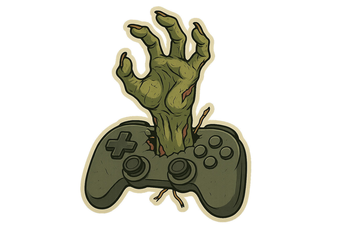 Zombie Hand Video Game Controller Sticker Decal Vinyl Laptop Car Window Bumper AUTO Water Bottle Helmets Waterproof Gaming