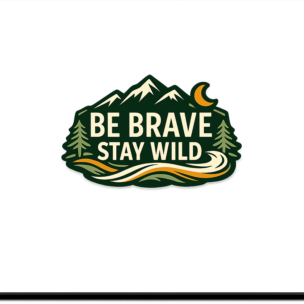 BE BRAVE STAY WILD Sticker Decal Vinyl Laptop Car Window Bumper AUTO Water Bottle Helmets Waterproof Motivational Quote