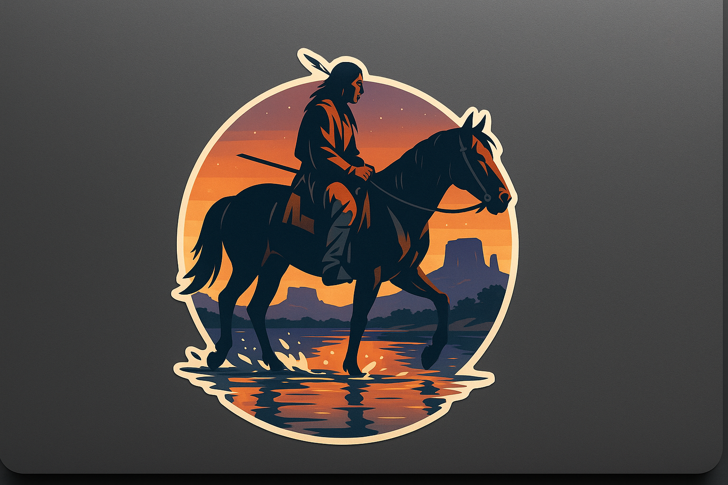 Native Warrior Sticker Decal Vinyl Laptop Car Window Bumper AUTO Water Bottle Helmets Waterproof