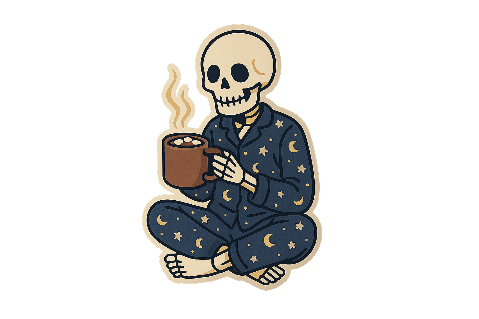 Skeleton PJ Sticker Decal Vinyl Laptop Car Window Bumper AUTO Water Bottle Helmets Waterproof Halloween Spooky