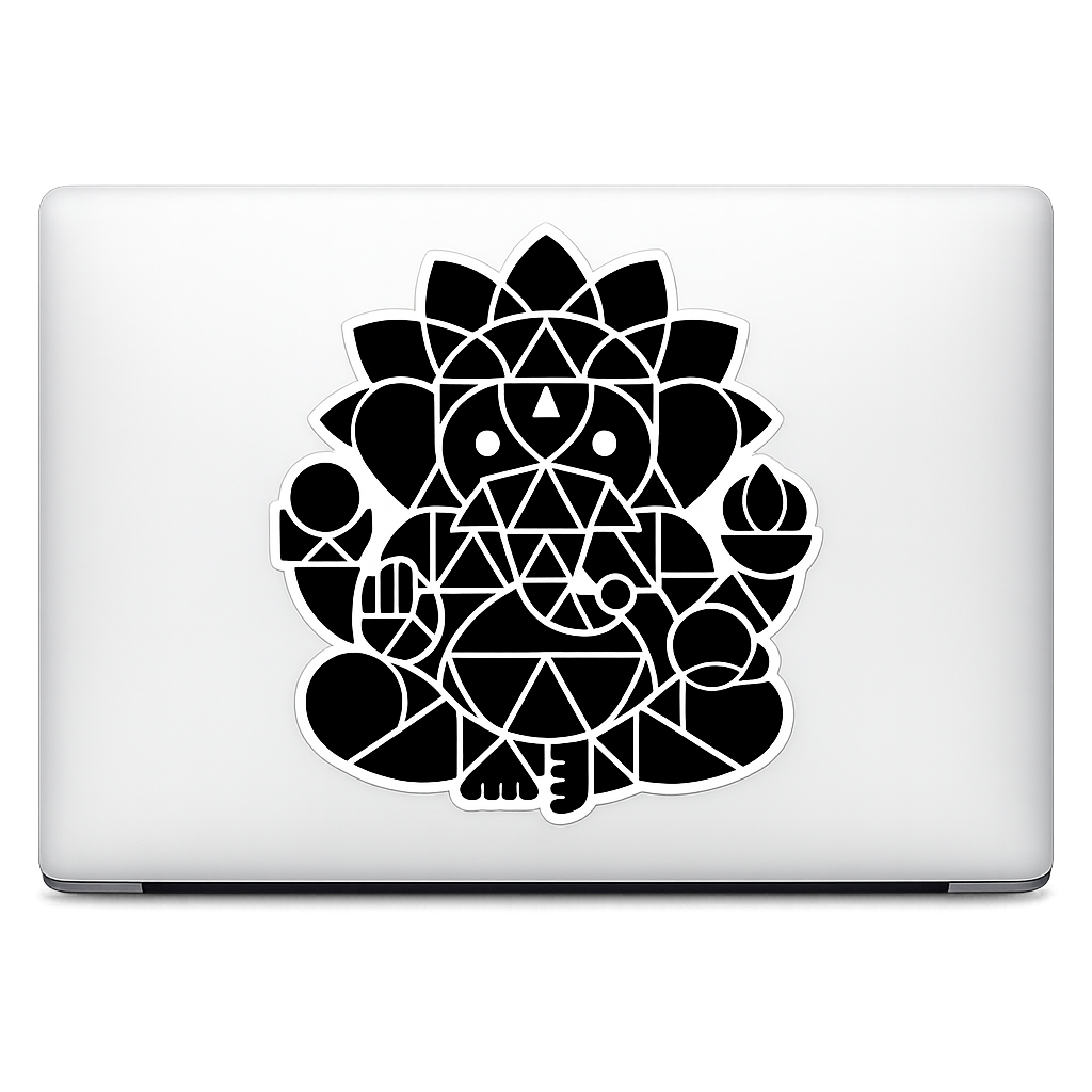 Indian Ganesha Sticker Decal Vinyl Laptop Car Window Bumper AUTO Water Bottle Helmets Waterproof Sacred Modern Design