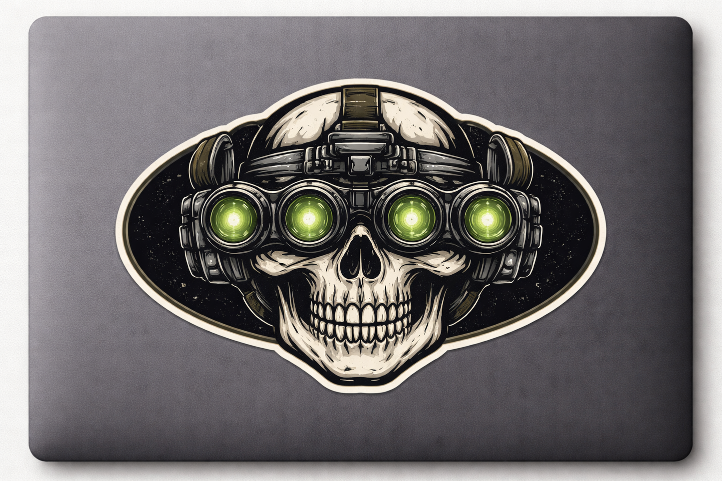 Skull Night-Vision Goggles Sticker Decal Vinyl Laptop Car Window Bumper AUTO Water Bottle Helmets Waterproof